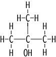 2-メチル-2-プロパノールの構造式